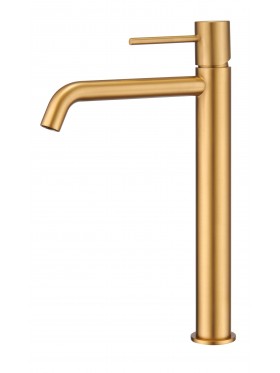 Conjunto de ducha termostático LINE oro cepillado. Conjunto terminación en  latón en oro cepillado.